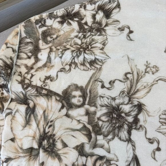 New Pilcro Alani Cashmere Rollneck Sweater Angel Print Cream Large - Picture 9 of 12